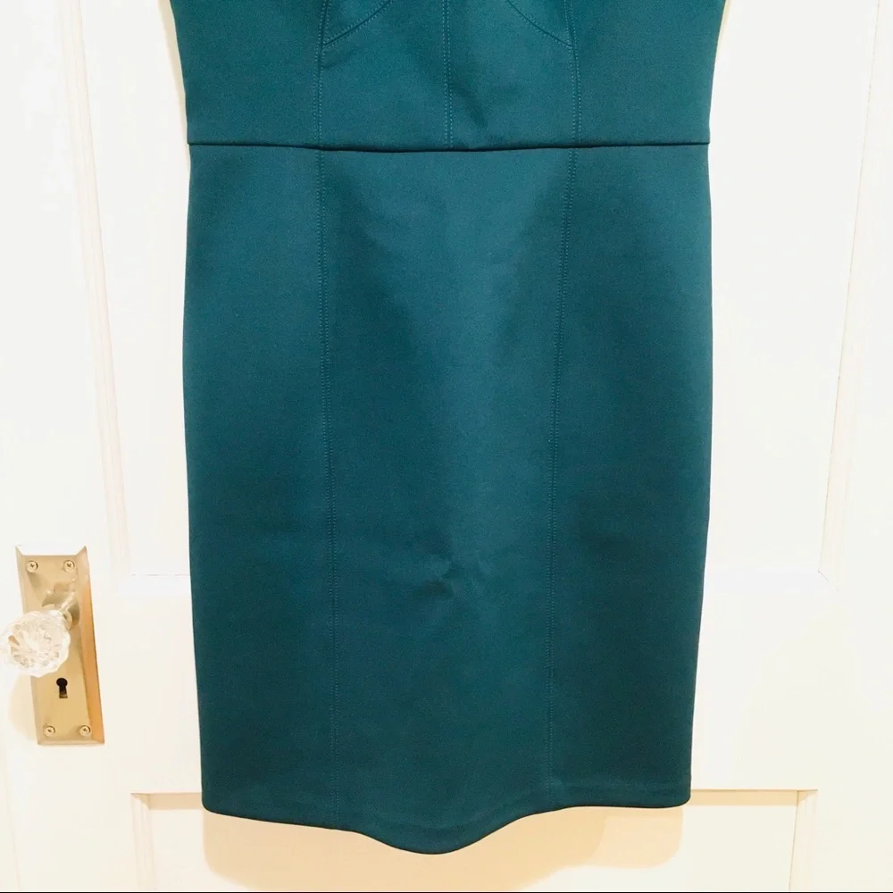 Shoshanna Teal Ponte Knit Sheath Dress 6 Career